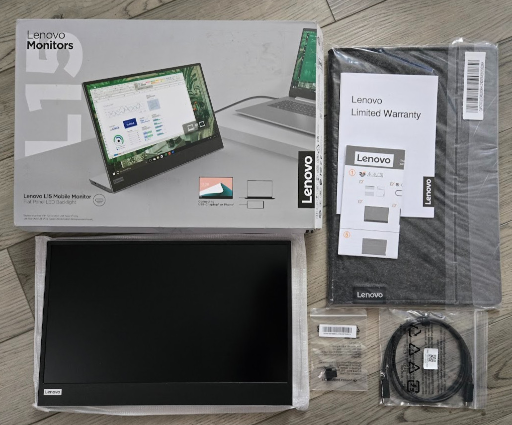 Lenovo L15 LCD Monitor 15.6” Display #A21156FXO Full HD Grey