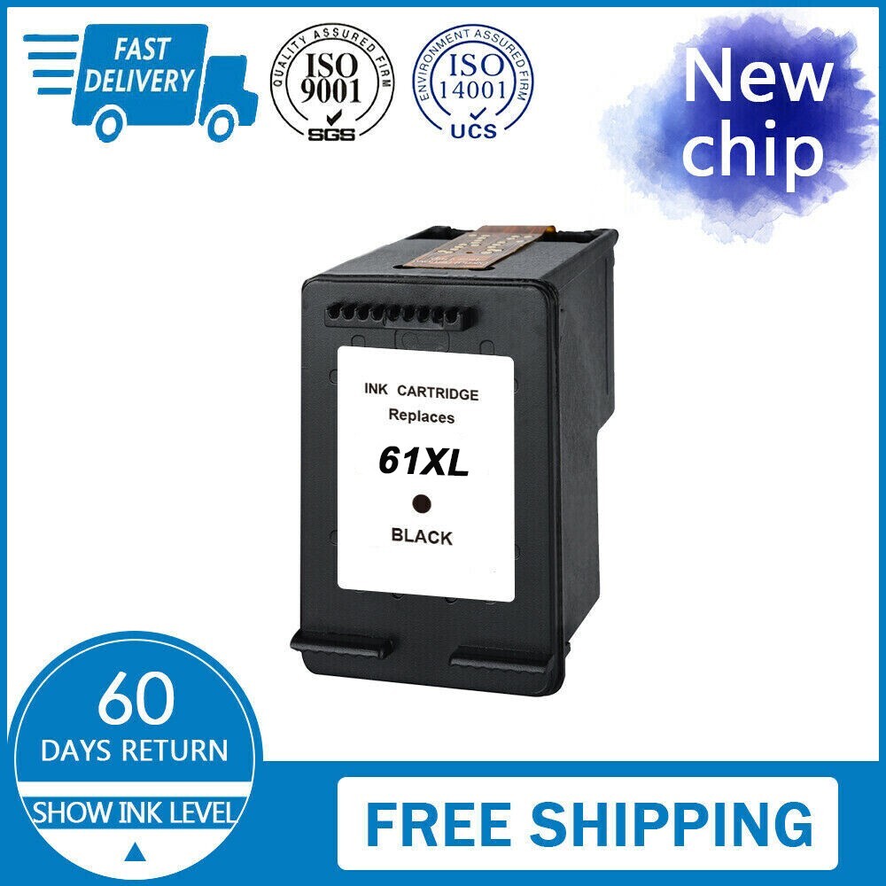 2pk #61 XL Black Ink Cartridges for HP ENVY 4500 4501 4502 4504 5530 5531 5535