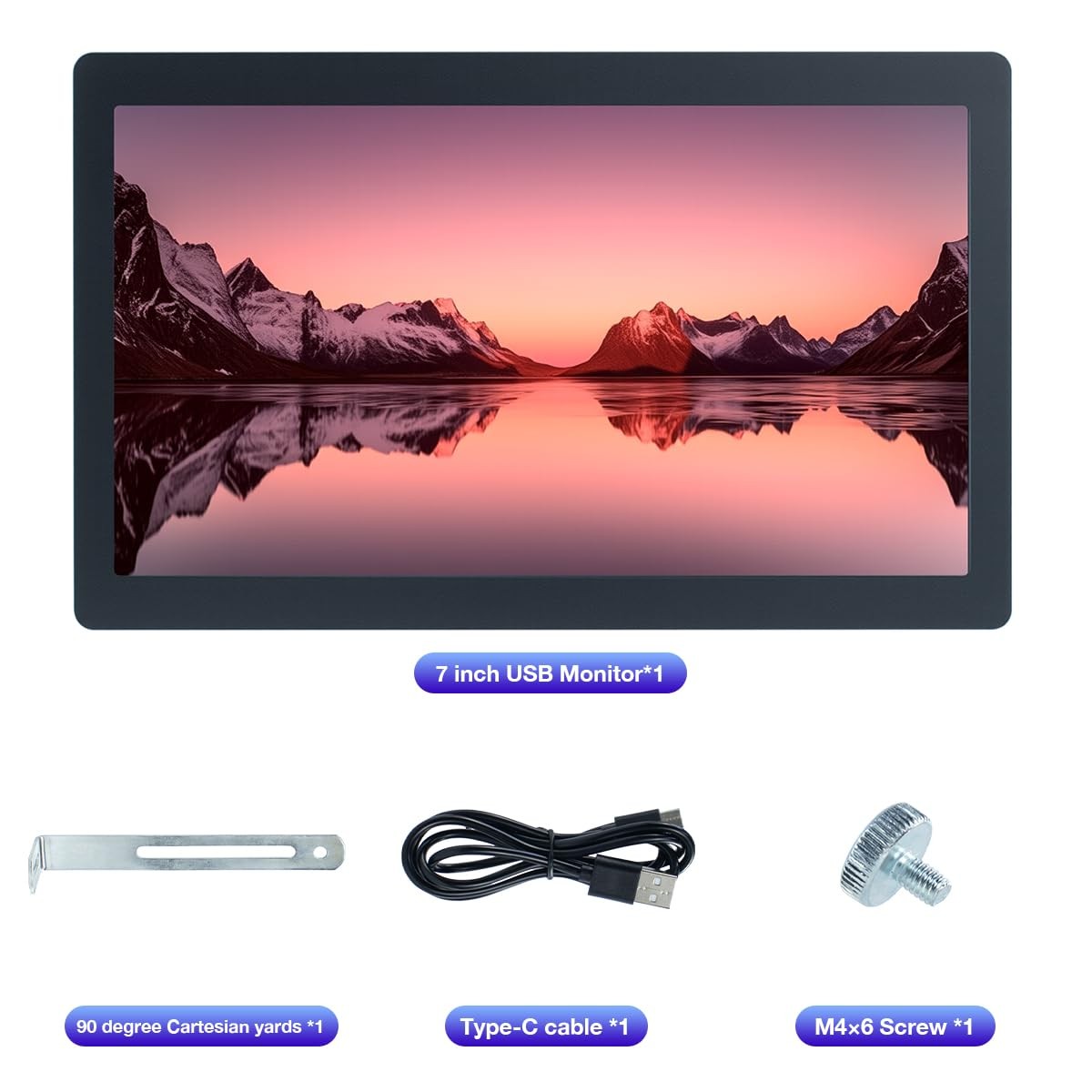 7 Inches USB C Mini Monitor 1024×600 IPS LCD Display Type C Secondary Screen …