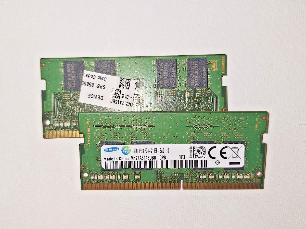8GB RAM Kit 2x 4GB Samsung 1Rx8 PC4 Laptop 204-Pin RAM Sticks