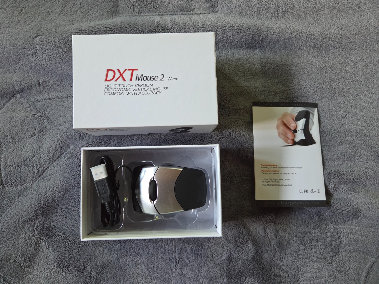 DXT Mouse 2 Wired Light Touch Ergonomic Vertical USB Mouse Kinesis City Ergonomi