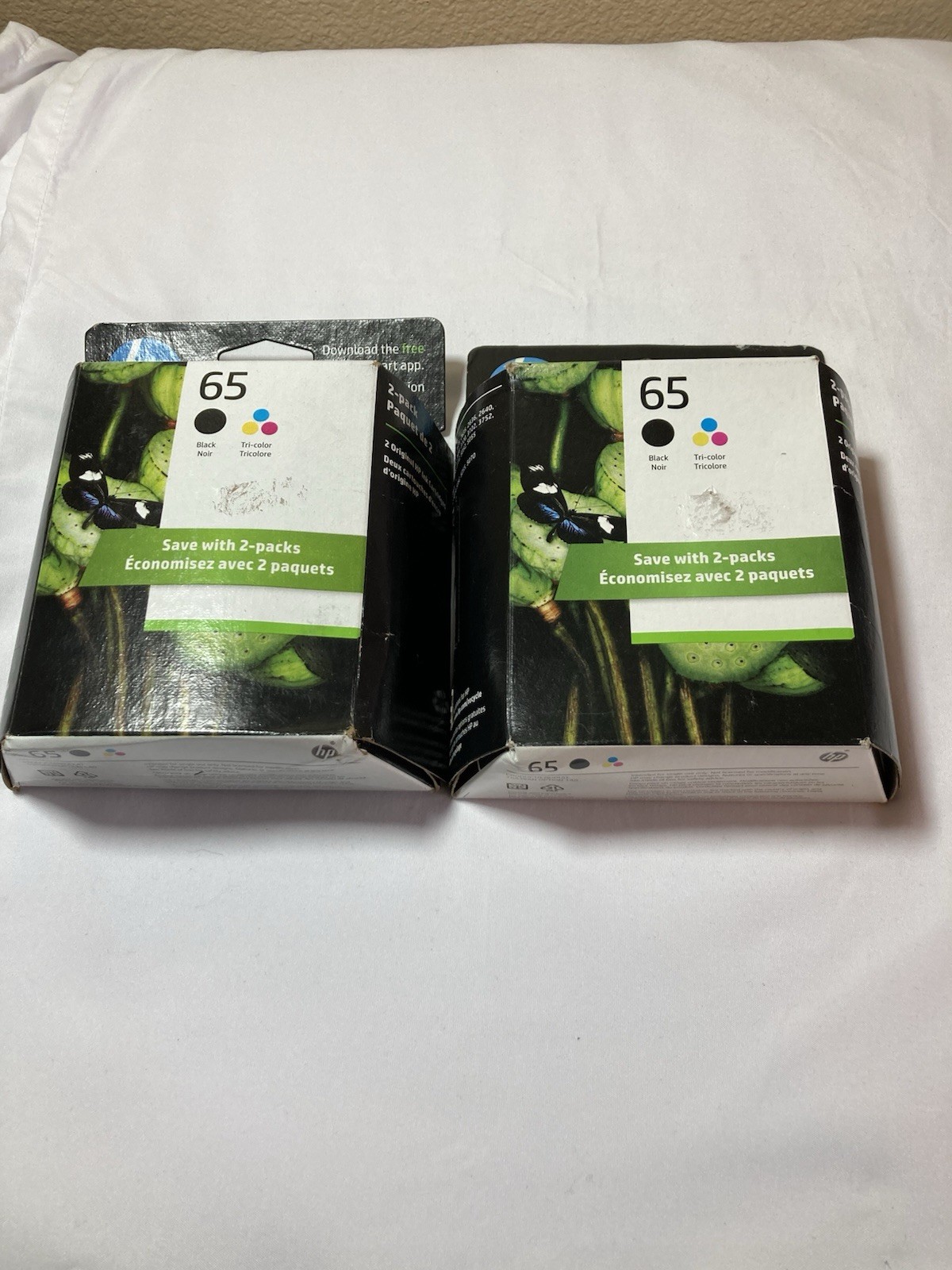 Genuine HP 65 Black | 65 Tri-Color Ink Combo | Lot of 2 Sealed in package