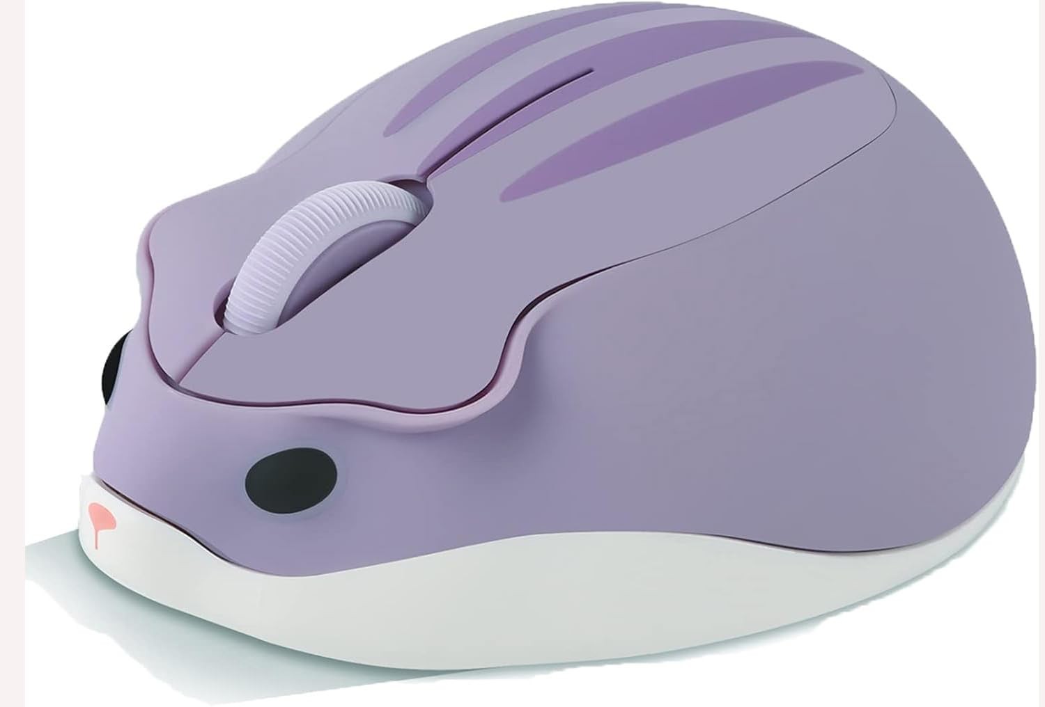 Wireless Mouse Cute Hamster Shape Less Noice Portable One Size, Pale Purple