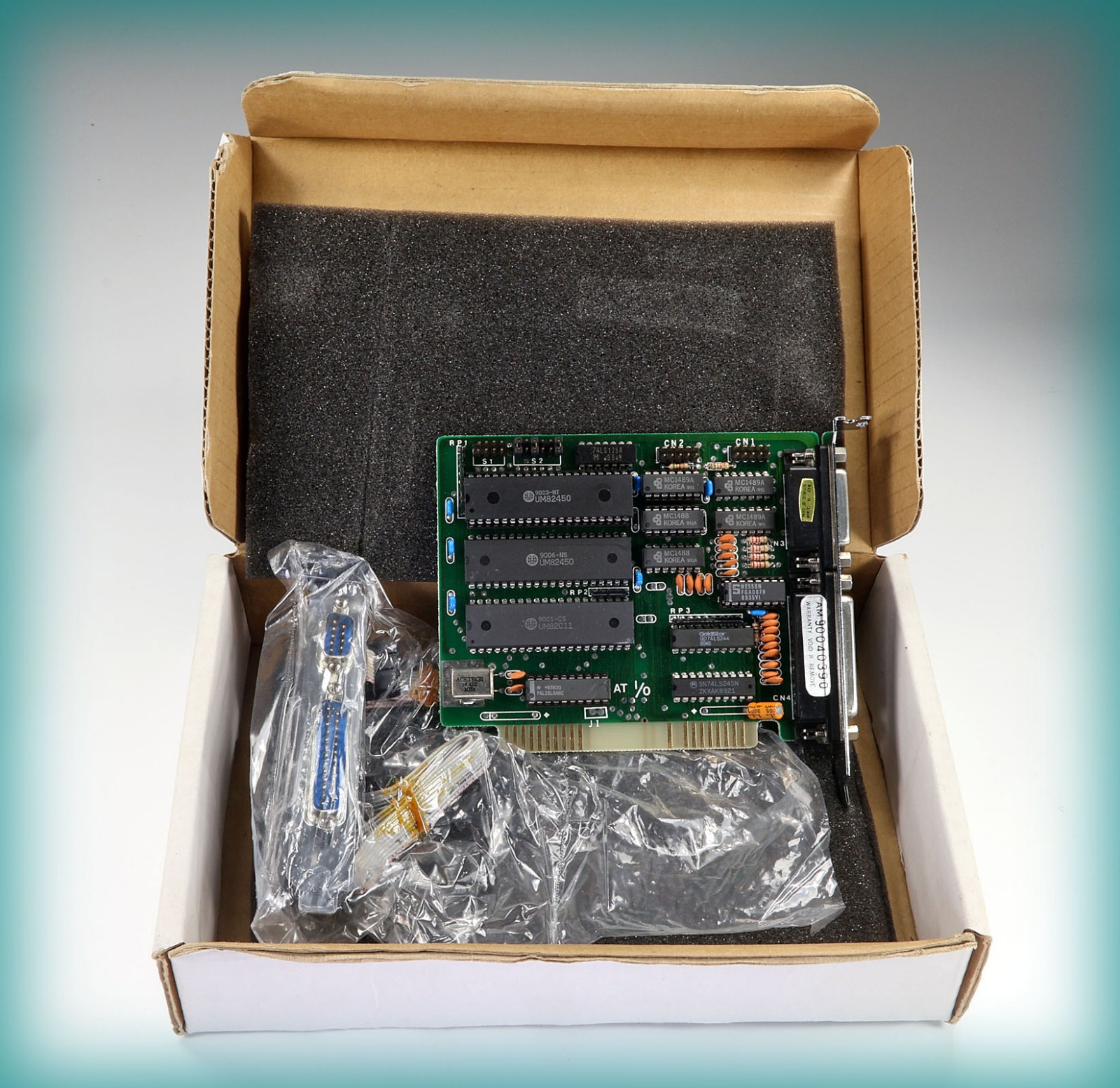 NEW-IN-BOX 8-bit ISA Multi-I/O Card (Par, 2xS, Game) with Original Cable Adapter
