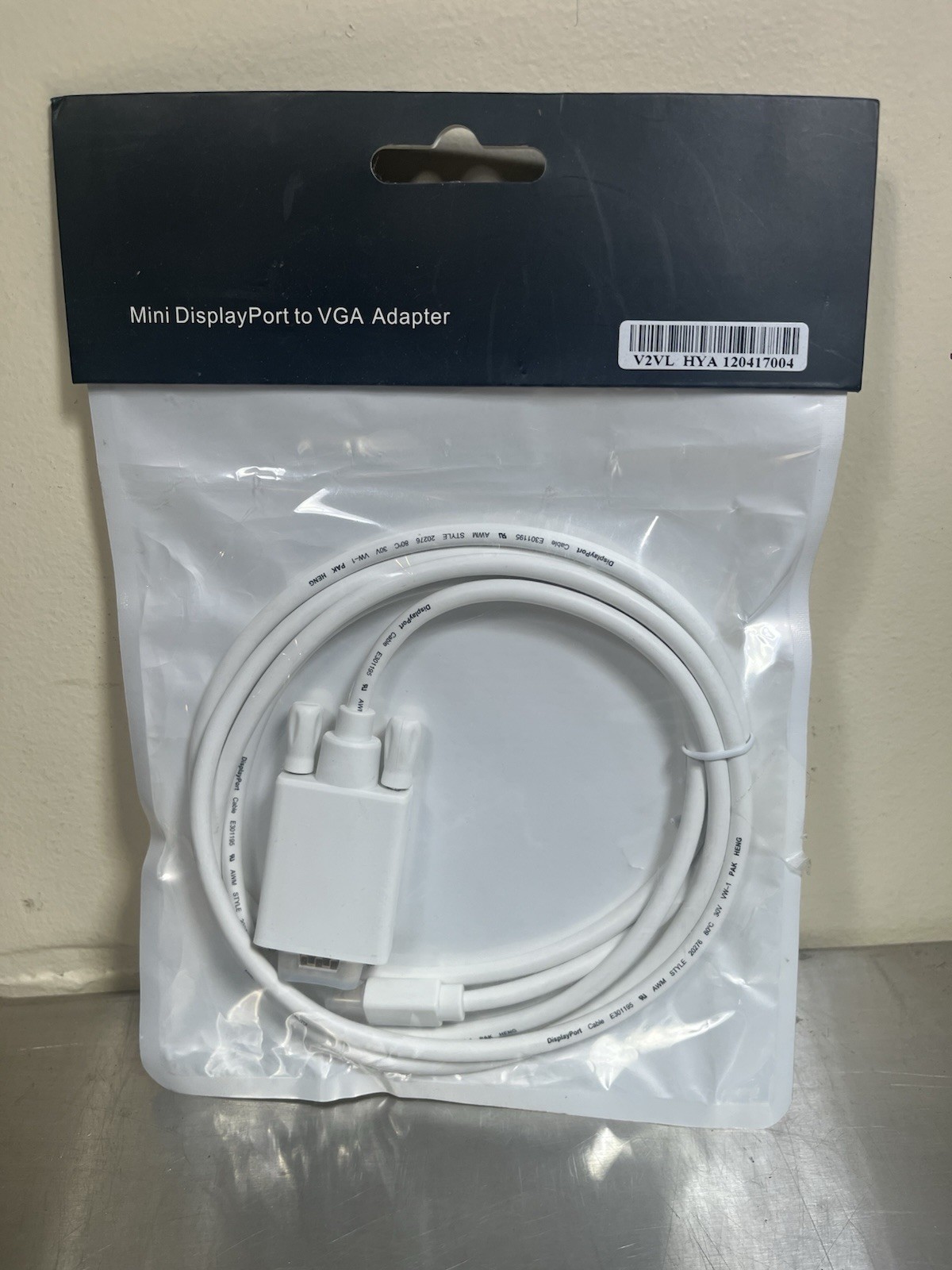 Free Shipping! 6ft (2m) Mini DisplayPort to VGA Adapter Cable – White