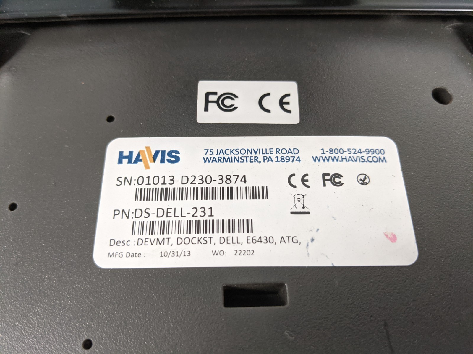 Havis DS-DELL-231 Docking Station Dell Latitude E6420 E6430 E6400 ATG