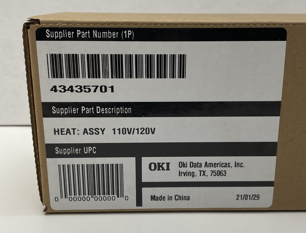 Brand New OEM Genuine OKI B4400 Fuser Heat Assembly 110V 120V P/N 43435701