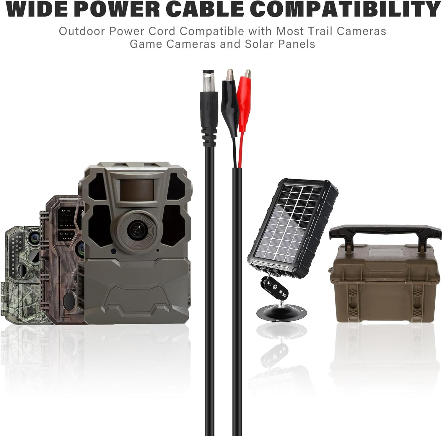 79-Inch Trail Camera Power Cord (2 Pack with Alligator Clips,5.5X2.1Mm DC Extern