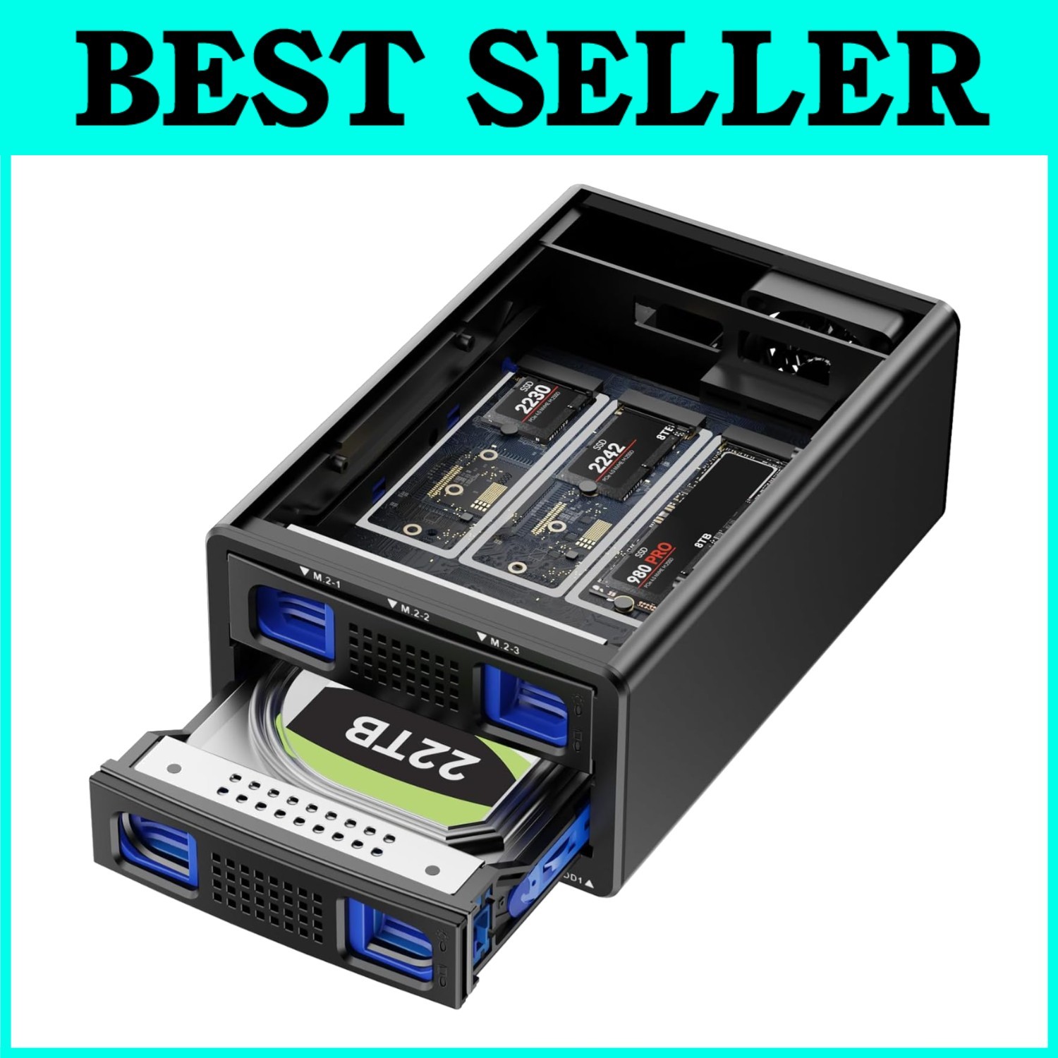 Hybrid SATA HDD/SSD & NVMe Enclosure 46TB Capacity**#