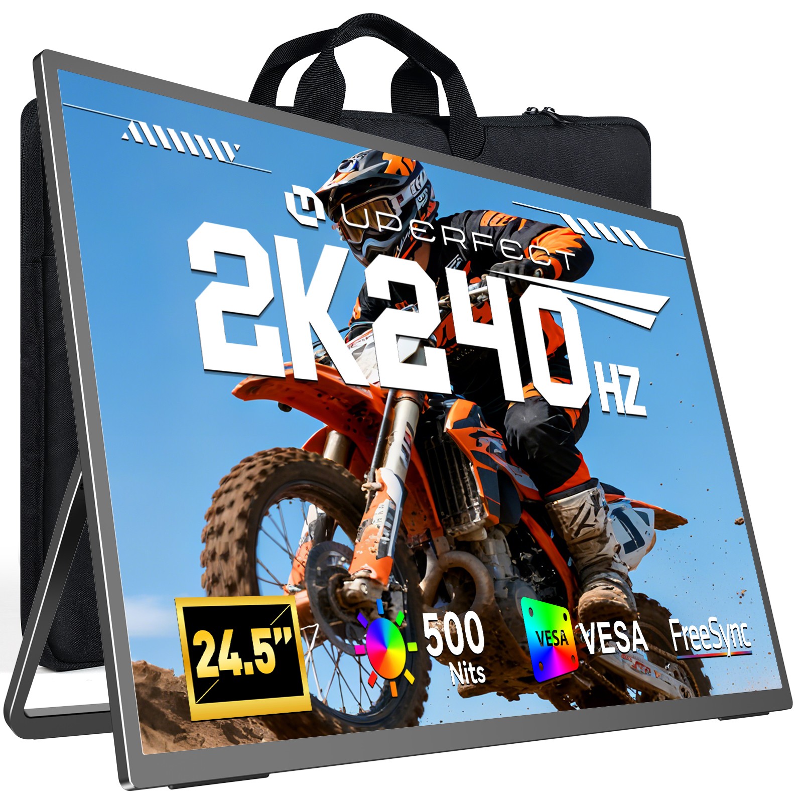 UPERFECT 24.5″ 2K Portable Monitor 240Hz Gaming Display with HDMI & DP 1.4 Port