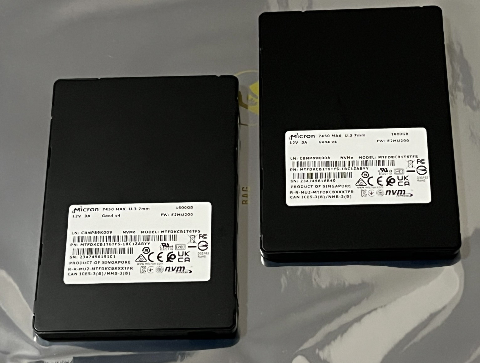 Micron 7450 MAX 3.2TB (2x 1.6TB) NVMe-PCIe Gen4-U.3-7mm 2.5″ SSD MTFDKCB1T6TFS