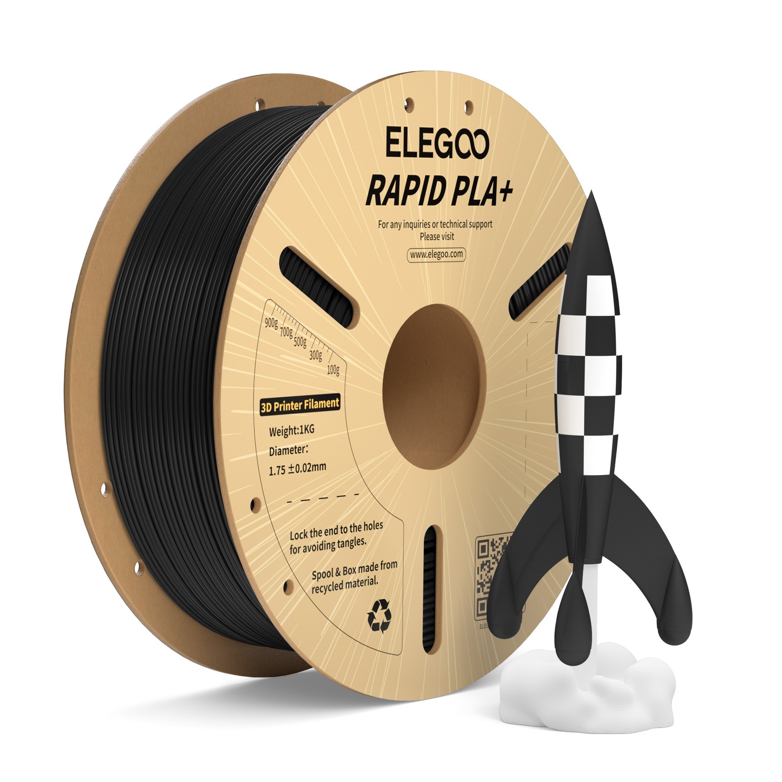 【Buy 3 Get 2 Free,Add 5】ELEGOO Rapid PLA+ 3D Printer Material Filament 1KG