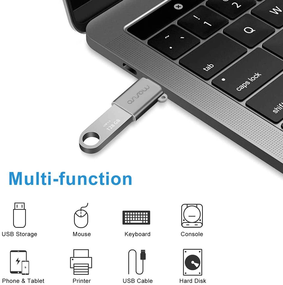 USB Type-C to USB 3.0 Connector for MacBook Pro 2020-2016 Air 2020-2018 iPad
