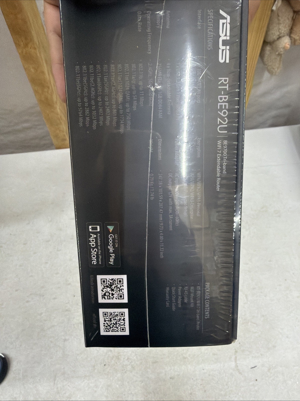 ASUS RT-BE9700 Tri-Band WiFi 7 (802.11be) Router, with 320 MHz bandwidth