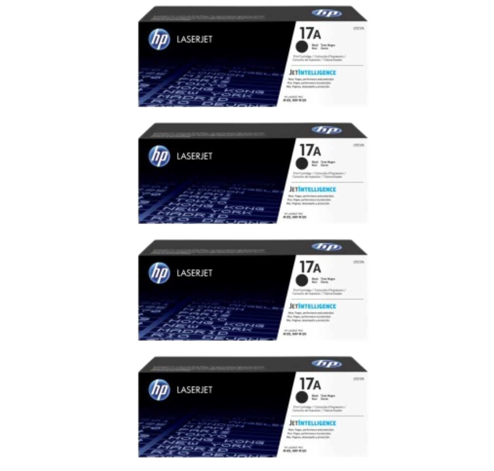 Lot of 4 HP 17A Black Toner Cartridge (CF217A) New Sealed Box