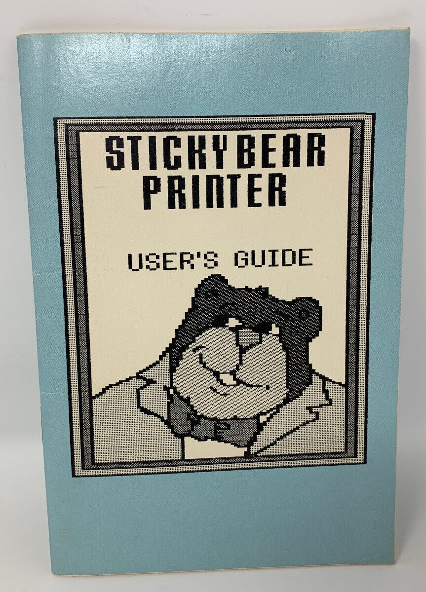 1985 Stickybear Printer User Guide Manual Book Apple II IIe IIc Vintage