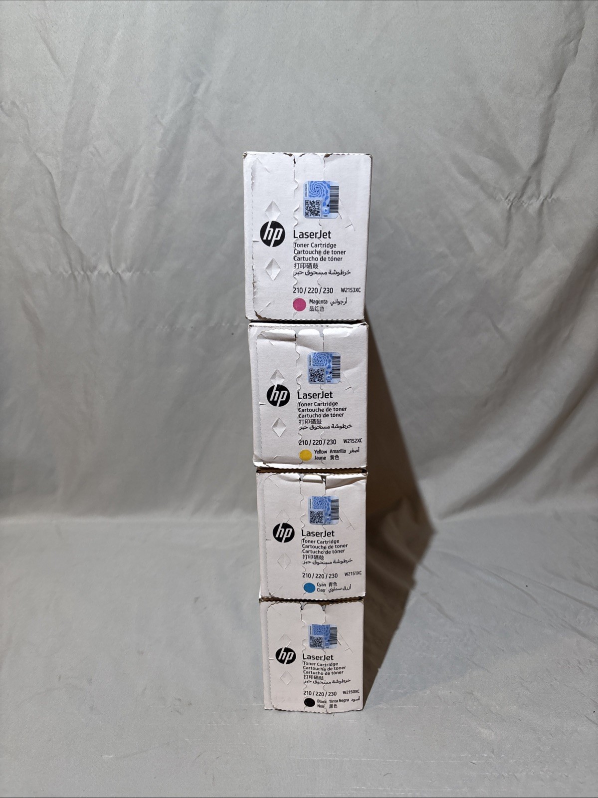 HP 210X Toner Cartridge Set Black Cyan Magenta Yellow High Yield Sealed OEM