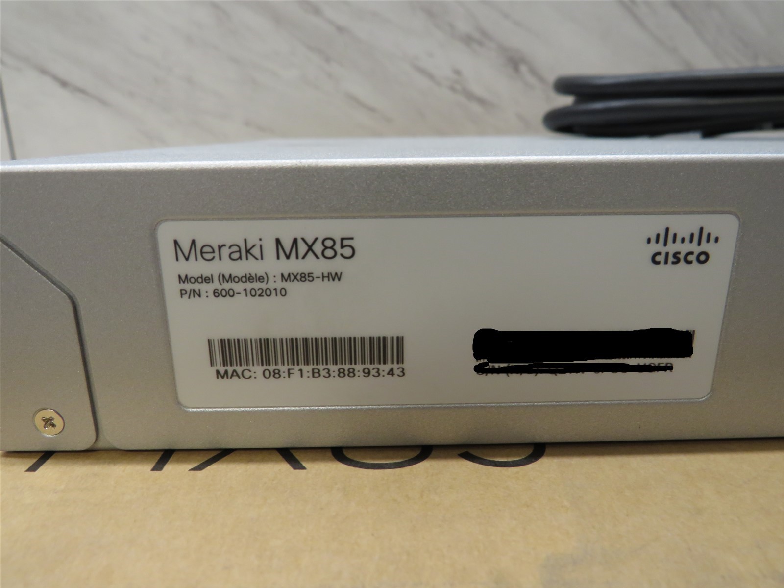 Cisco Meraki MX85-HW ROUTER/SECURITY APPLIANCE *UNCLAIMED*