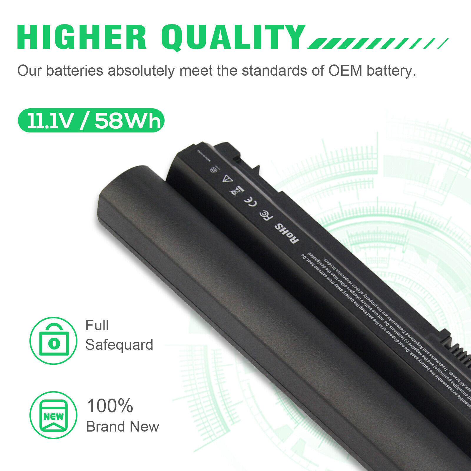 Battery for Dell Latitude E6320 E6230 E6120 E6220 E6330 RFJMW K4CP5 5200mAh FAST