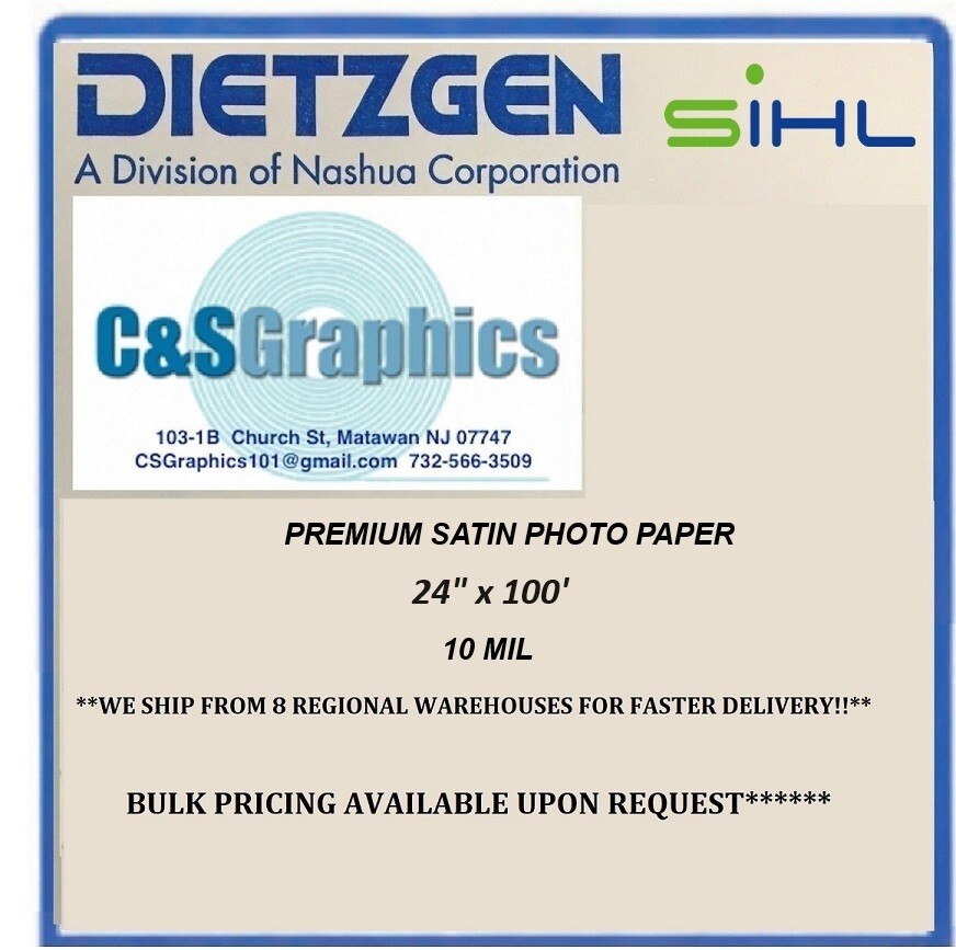 Satin Photo Paper Roll 24″x100′ 10 mil InkJet