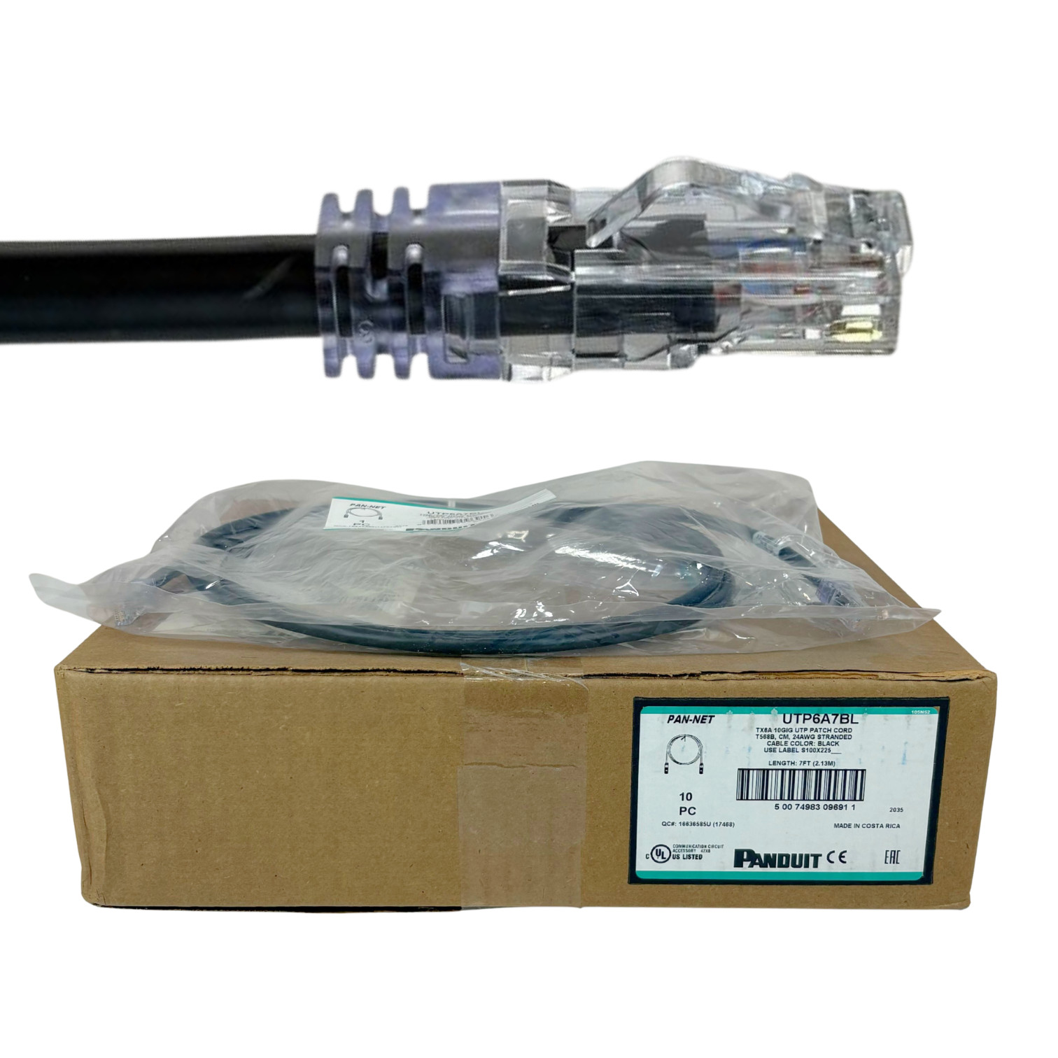 Set of 10 New 7ft Cat 6 Ethernet Cables – Black