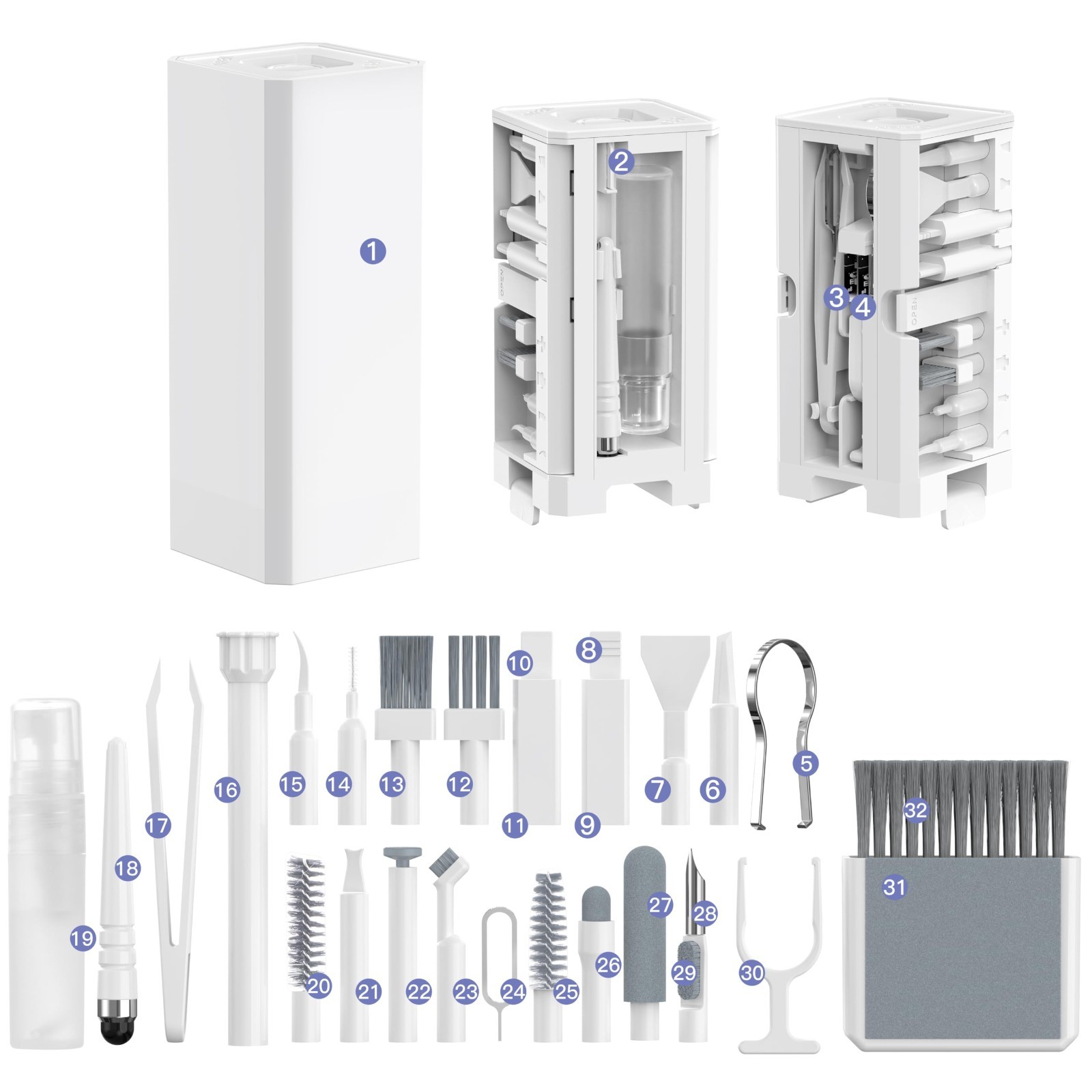32-in-1 Electronics Cleaning Kit for Phone, Earbuds, Keyboard & Lens Care