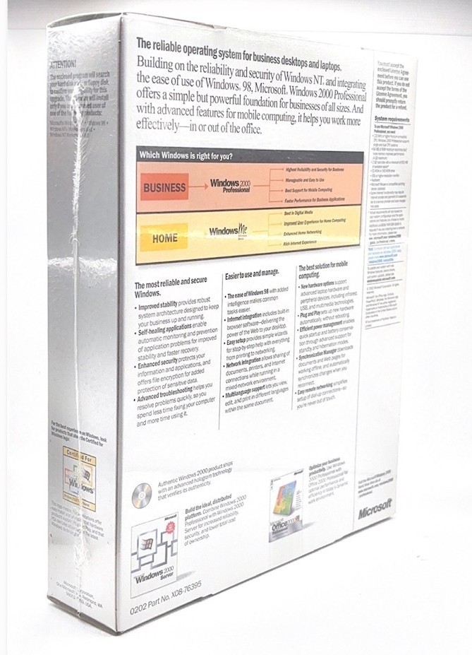 Factory Sealed Windows 2000 Professional Upgrade Edition Vintage PC Software NOS