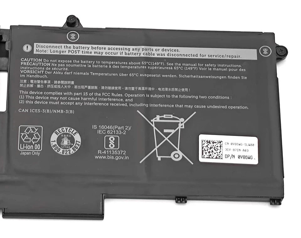 58Wh Genuine 07KRV Battery For Dell Latitude 5330 5430 5530 7330 7430 7530 H4PVC