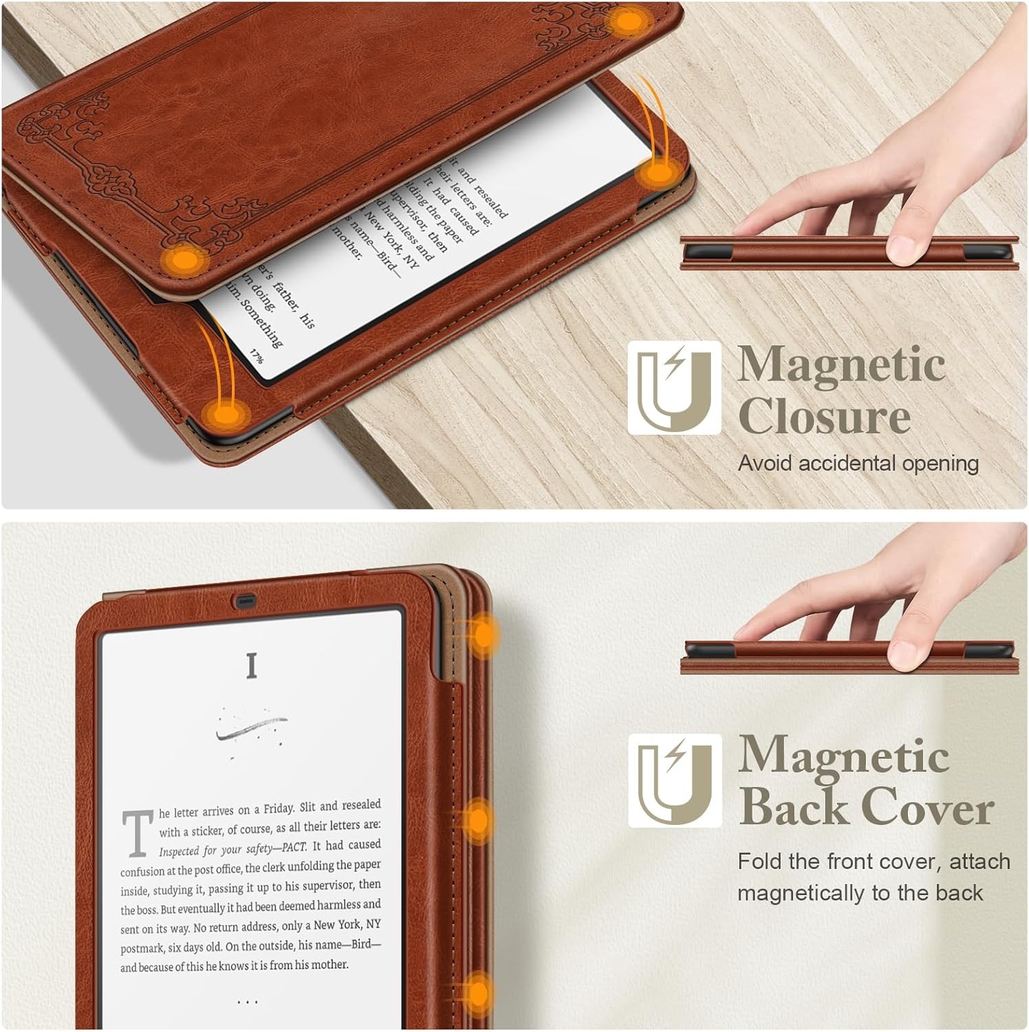 Case for 7″ Kindle Paperwhite (12th Gen 2024) Foldable Stand Cover w/ Hand Strap