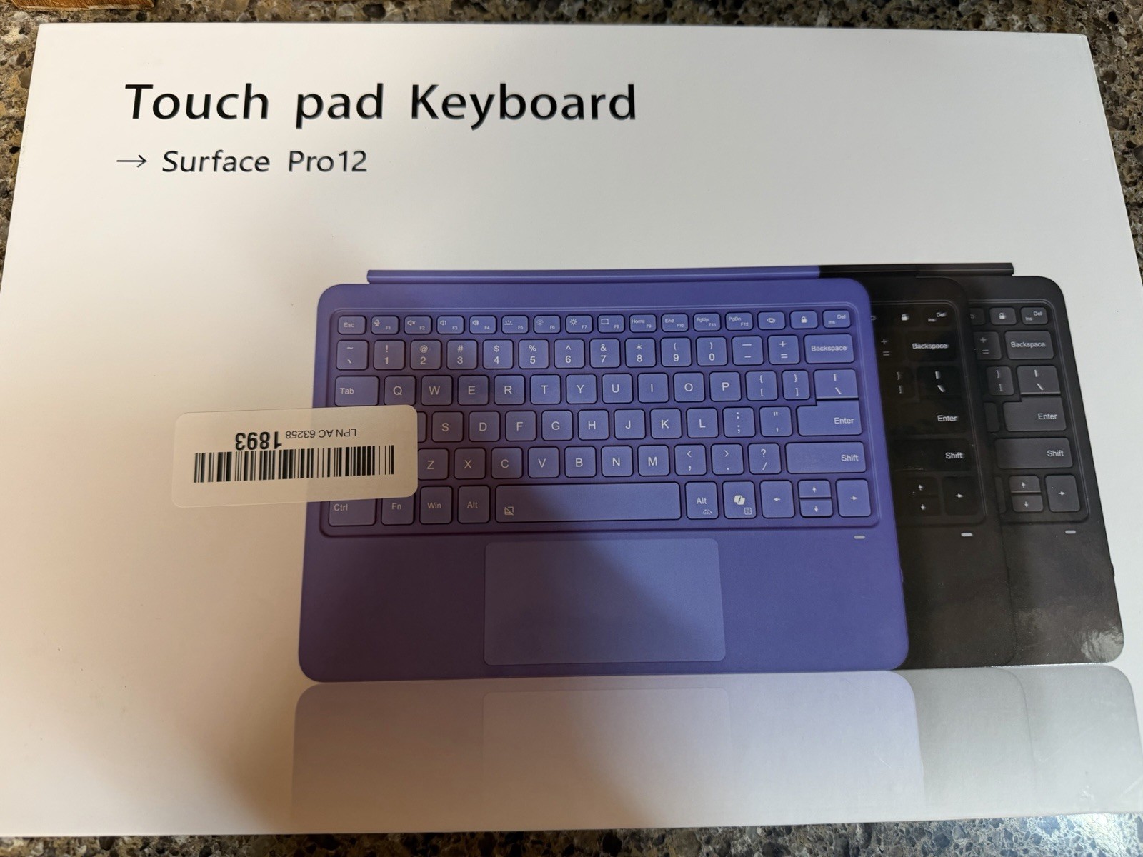 Foeytaody Keyboard Dock for Surface Pro 12 Touchpad Magnetic Bluetooth Black