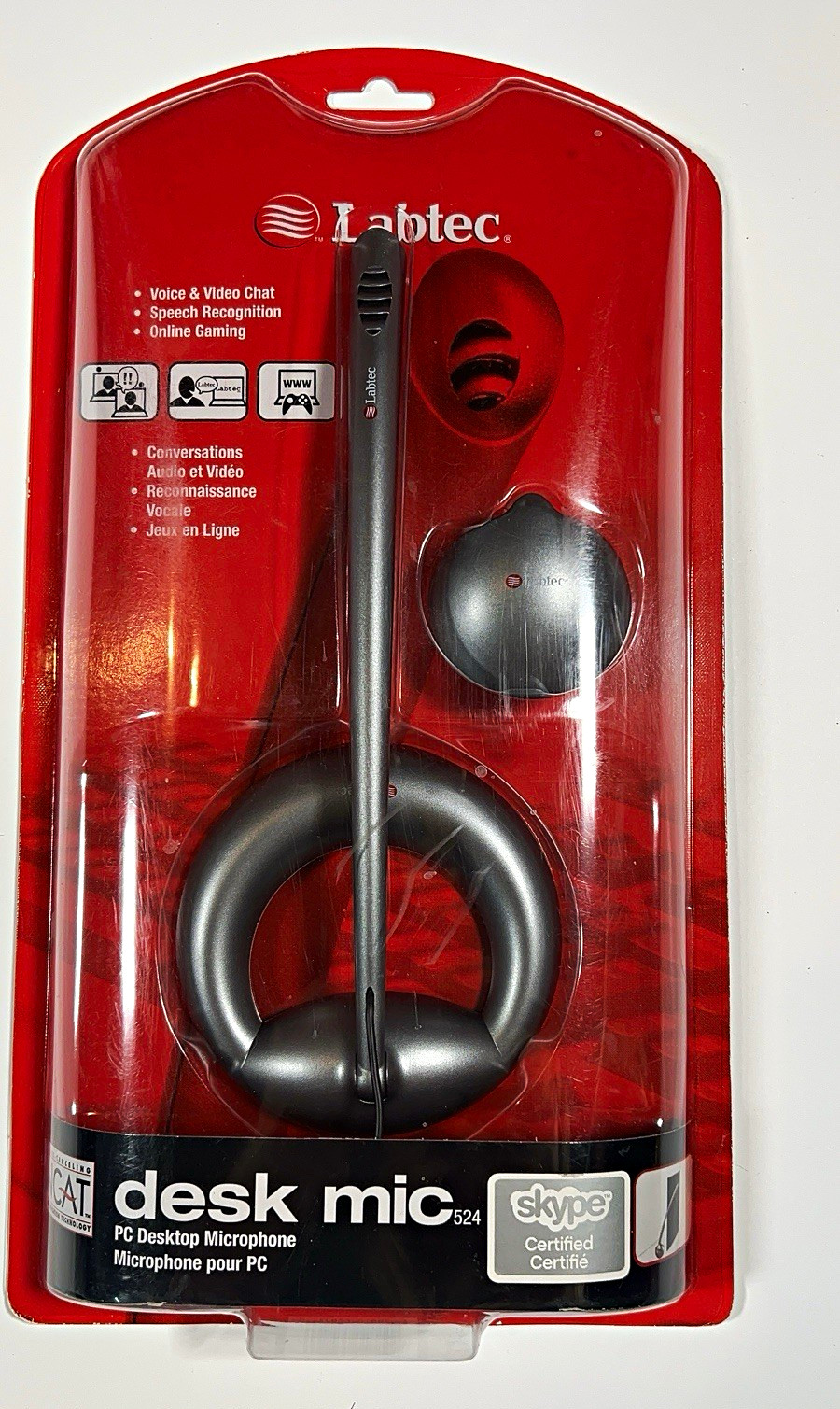 Labtec Desk Mic 524 Desktop Gooseneck Mic 3.5mm Unidirectional Silver