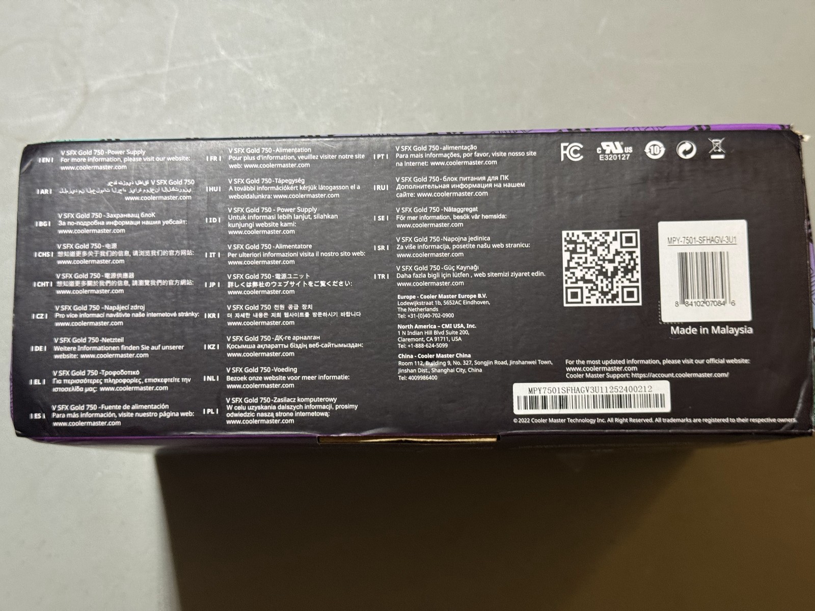 Cooler Master V SFX Gold 750W Modular PSU Black S/N MPY7501SFHAGV3U11252400177
