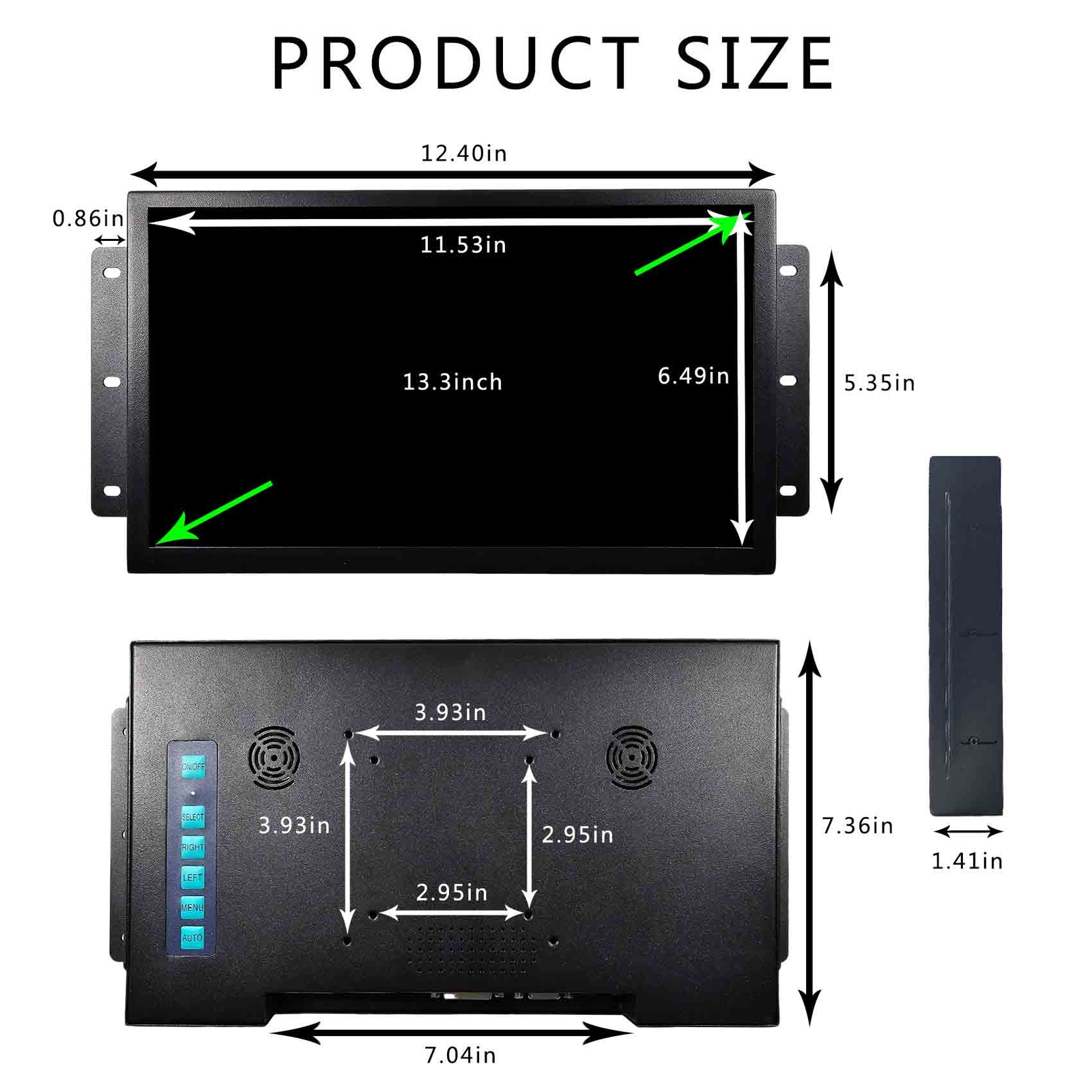 13.3inch 1920×1080 LCD Monitor Capacitive Touch IPS LCD Metal Case Industiral