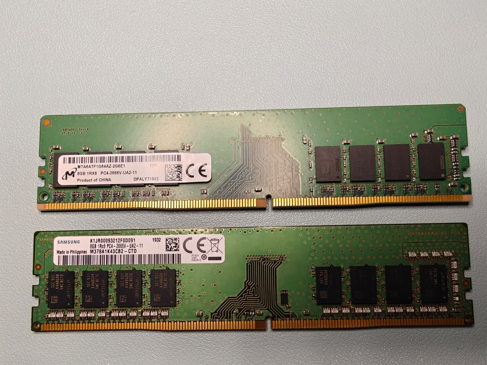 Set ​Desktop Samsung+Micron 16GB(2x8GB DDR4 Desktop RAM 2666MHz PC4 UDIMM