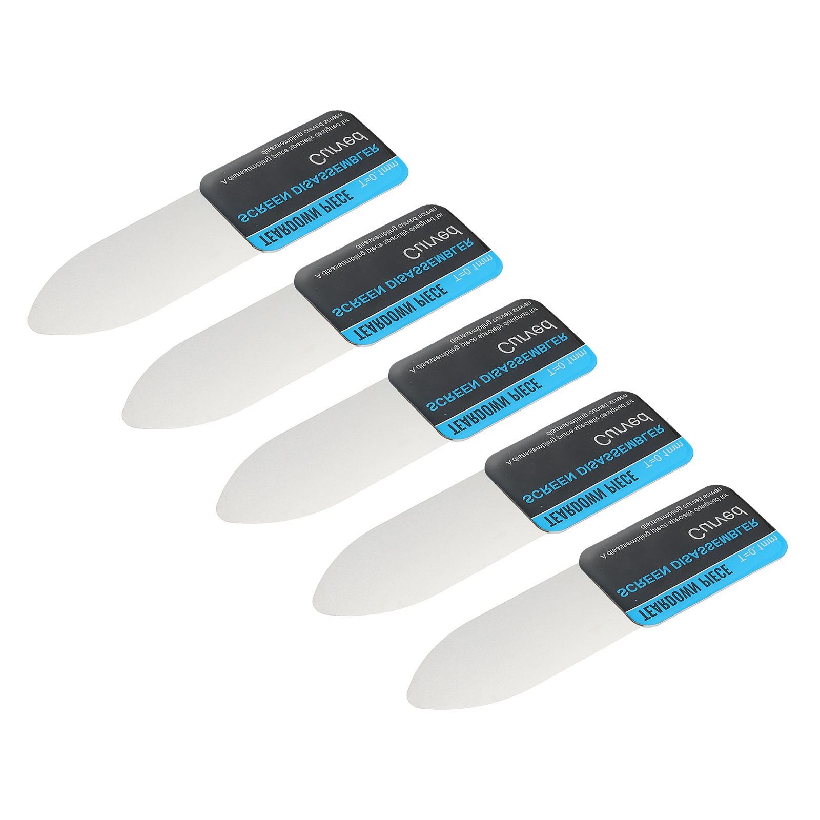 5pcs Stainless Steel Metal Flat Curved Spudger 0.1mm Ultra Thin Pry