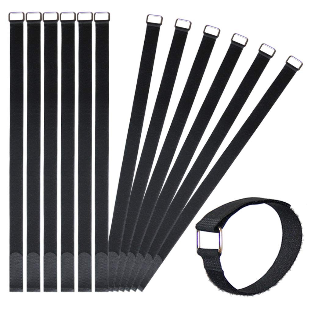 24 inch Hook and Loop Cable Strap – Reusable Fastening Strap – 12 PACK 1 inch
