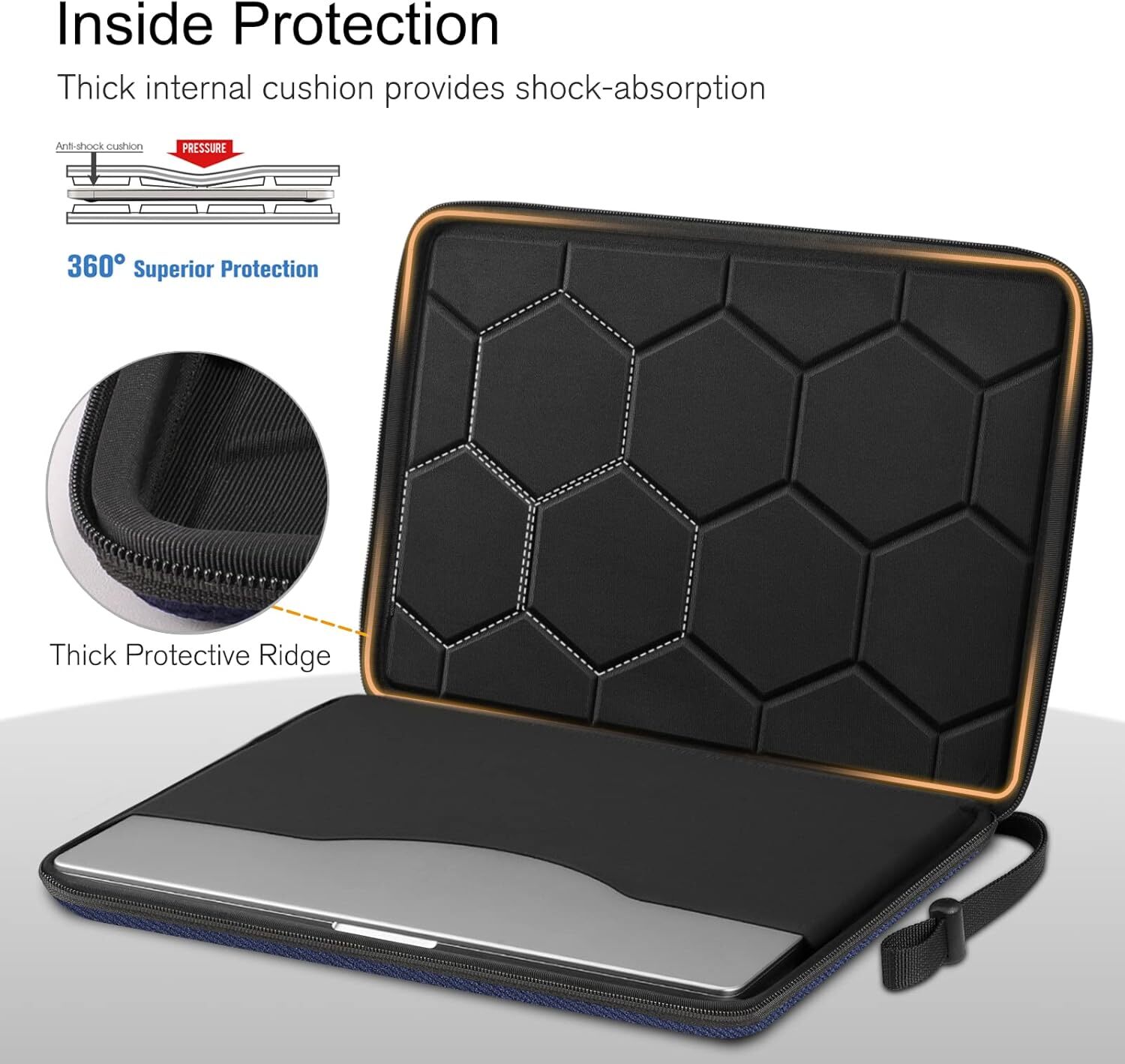 15.6 Inch Hard Laptop Sleeve Case Shockproof Carrying Case for HP Dell Samsung