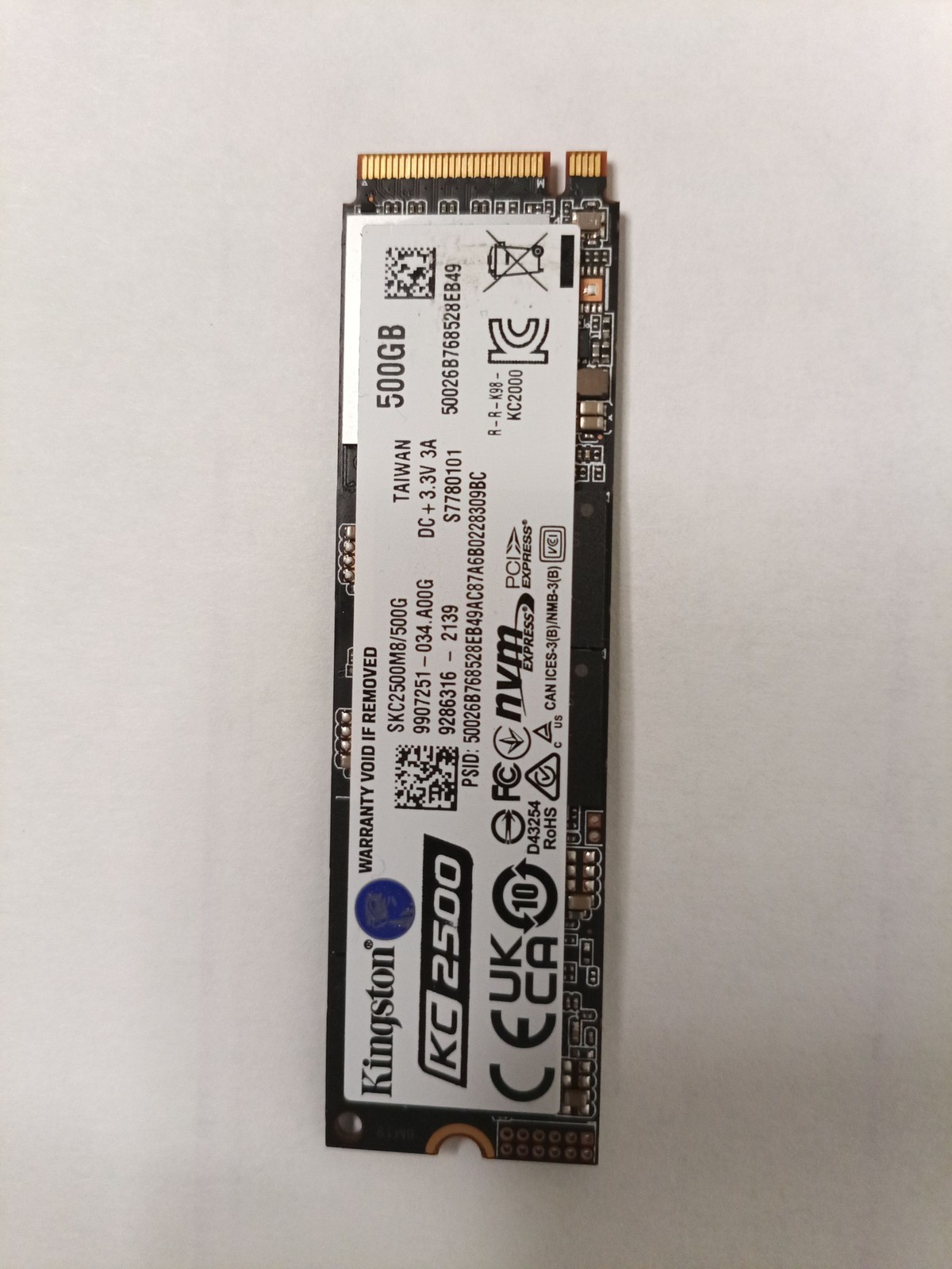 Kingston KC2500 500GB M.2 NVMe PCIe SSD