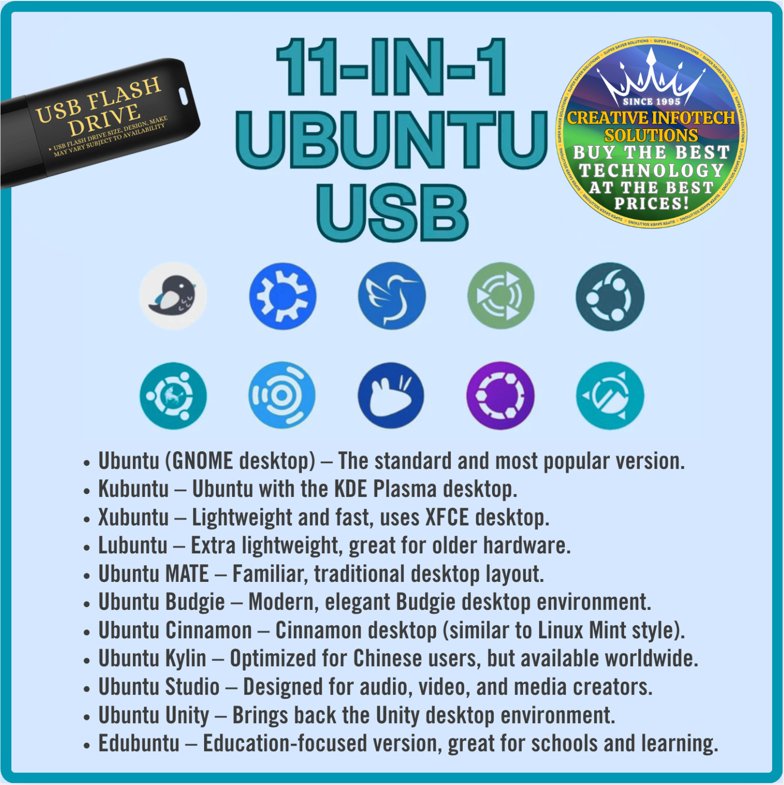 Ubuntu Multi-Boot USB / Ultimate 11-in-1 Master Collection / LATEST BUILDS