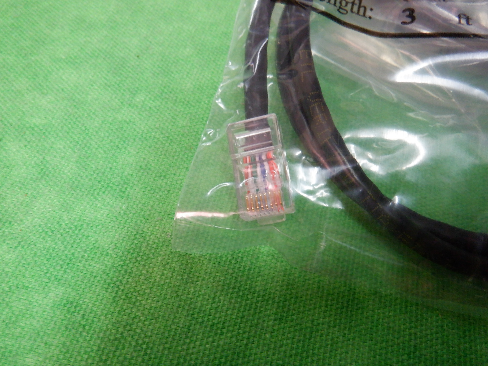 CAT 5E ETHERNET PATCH CABLE BLACK 3 Foot RJ45 NEW LOT OF 20