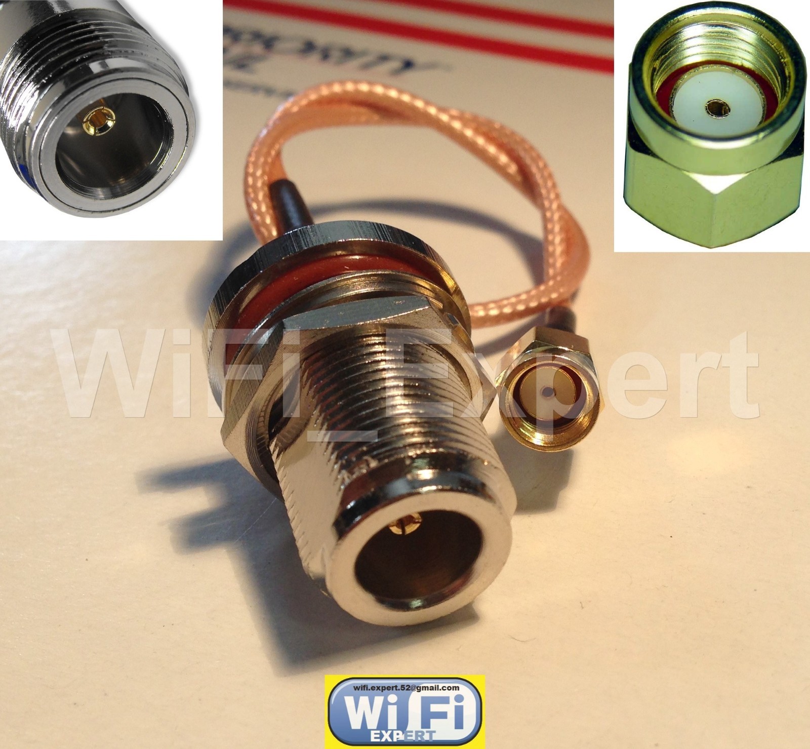 RP-SMA Male to N female bulkhead with 15cm RG316 rf pigtail cable ships from USA