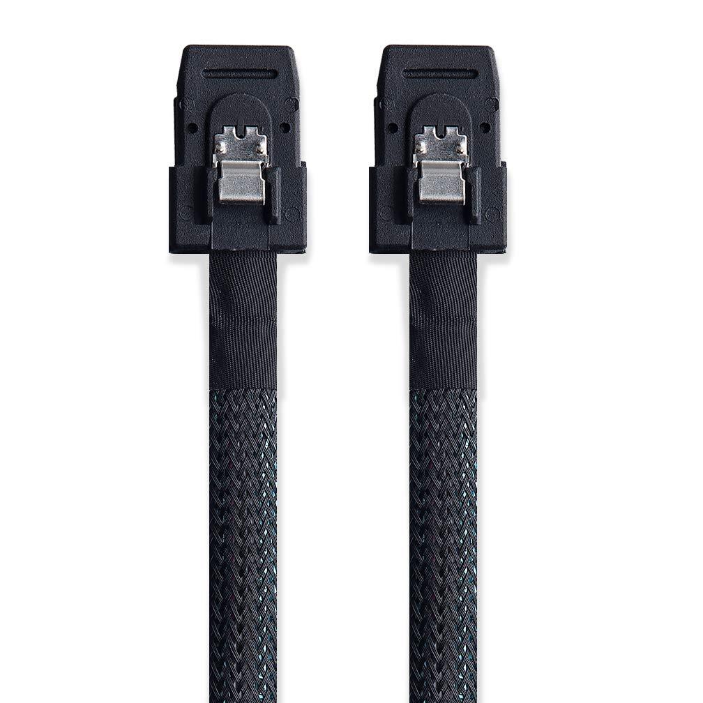 2 Packs 6G Internal Mini SAS SFF-8087 to SFF-8087 Cable 100-Ohms 0.5-m(1.6ft)