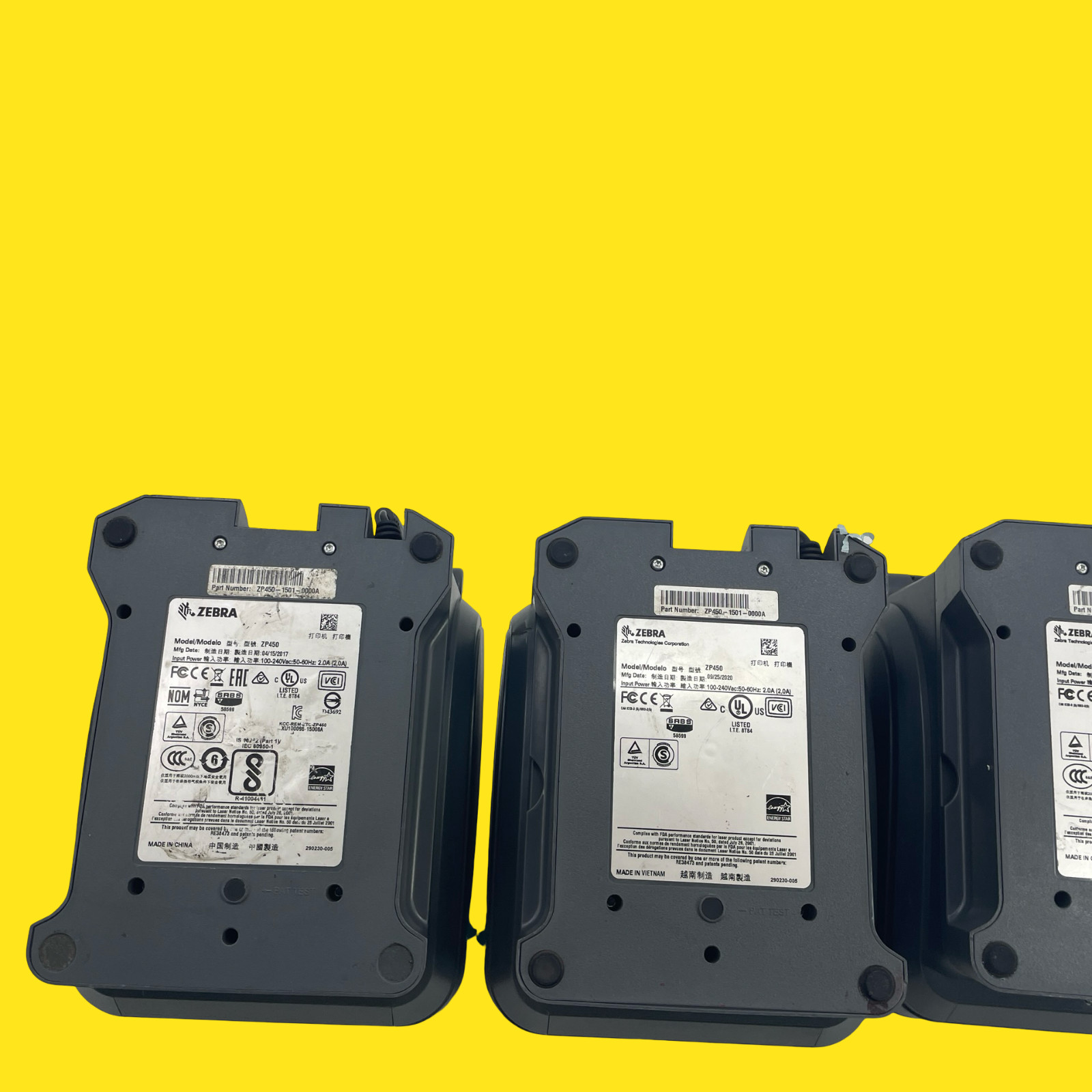 3-pack ISSUE Zebra ZP450 ZP450-1501-0000A Thermal Label Printer #5432 Z52/13a