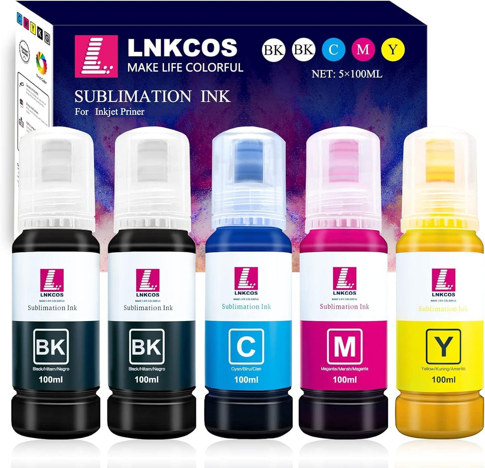 500ML Sublimation Ink for Epson for EcoTank ET-2400 ET-2800 ET-2803 ET-2840 E…