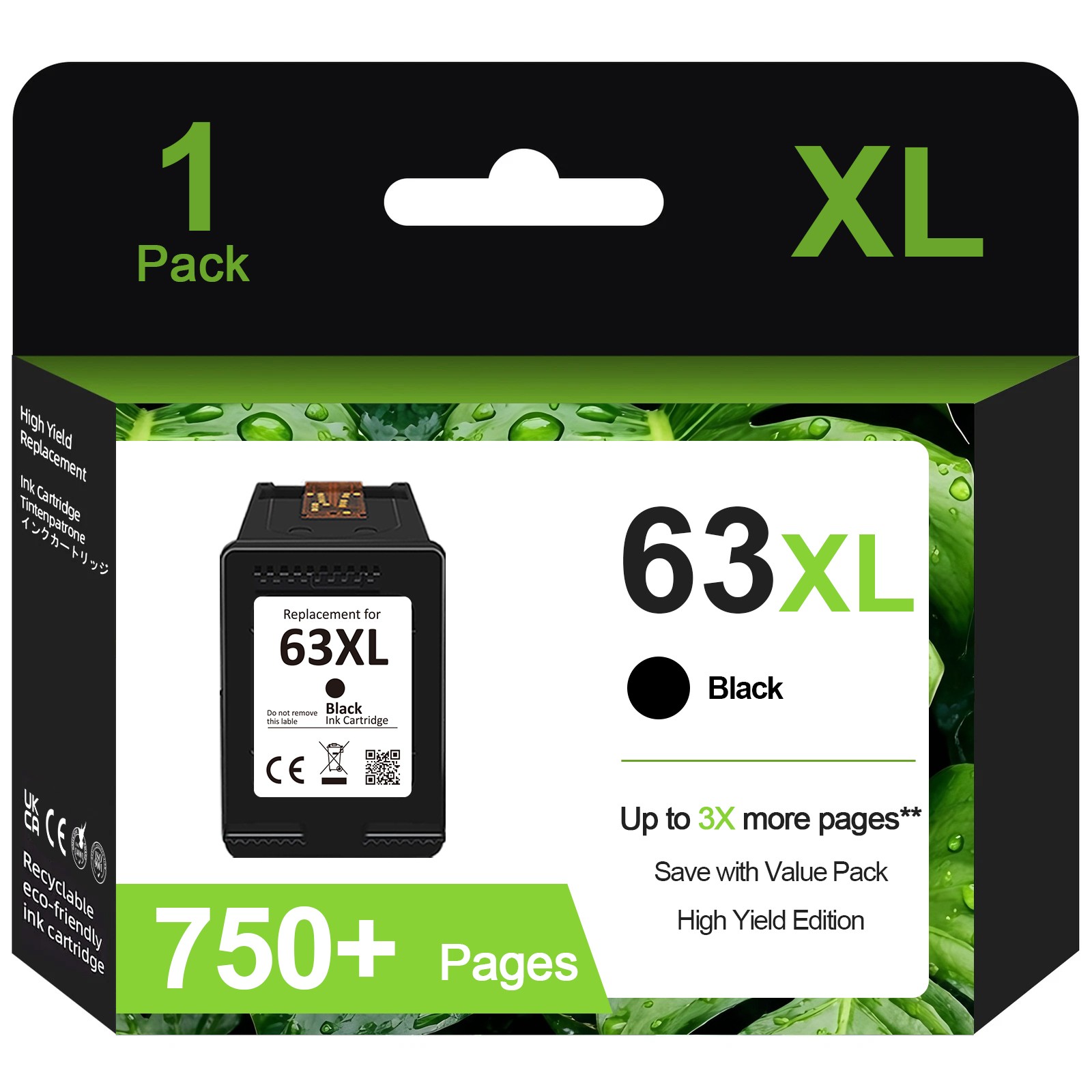 63XL Ink Cartridge for HP 63 OfficeJet 3631 3830 4655 5255 ENVY 4512 4516 4520