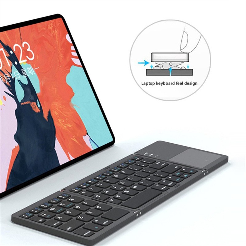 Mini Folding Wireless Bluetooth Keyboard With Touchpad for Laptop Tablet Phone