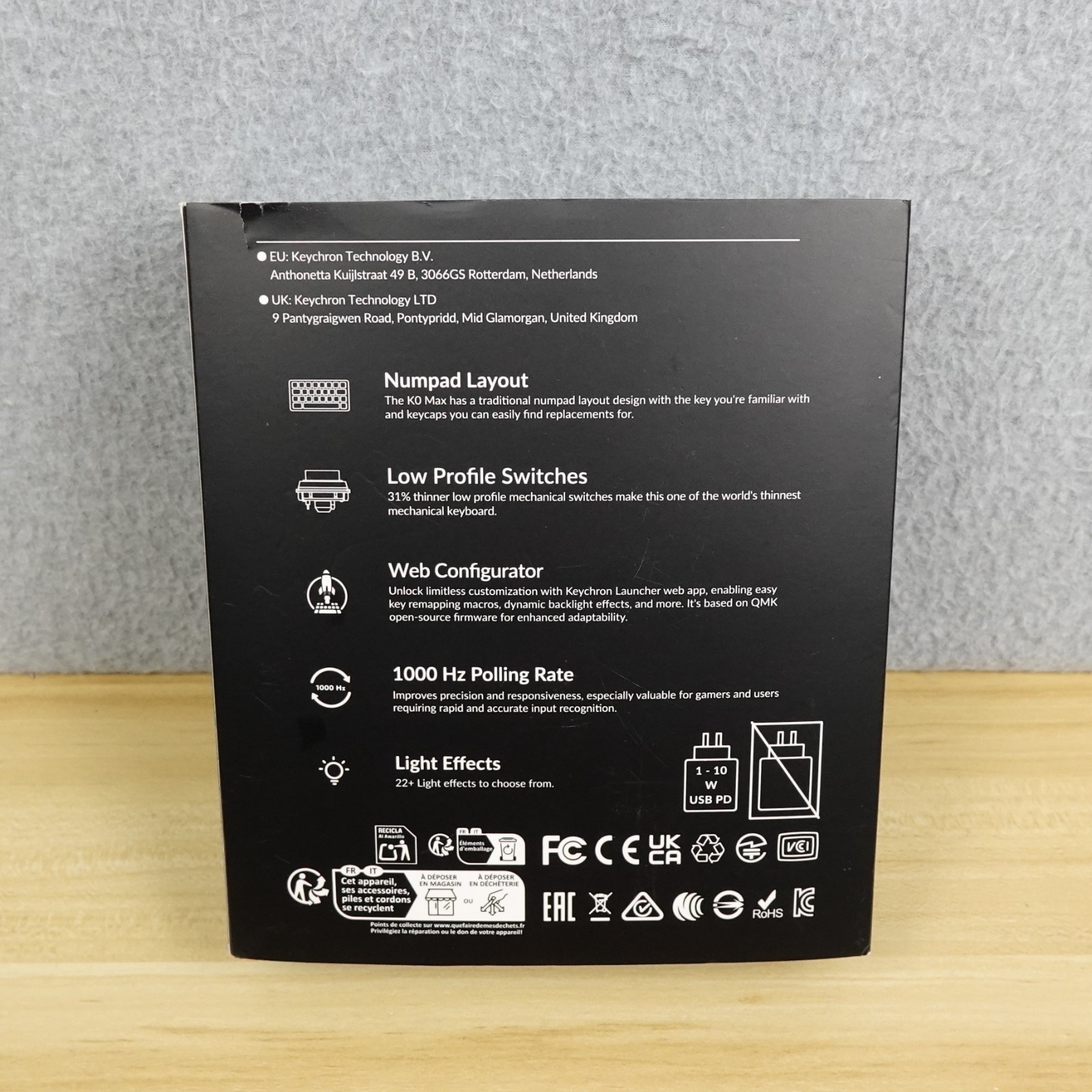 Keychron K0 Max Wireless Mechanical Number Pad Banana Tactile New Open Box