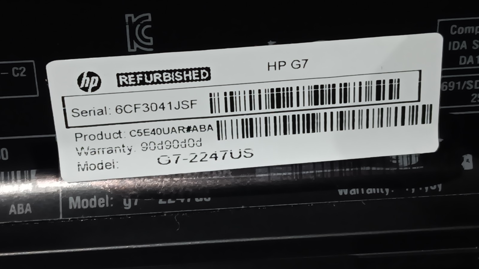 17.3″ HP Pavilion g7 Laptop Core i3-3110M @ 2.40 GHz 17.3″ LCD Screen AC Adapter