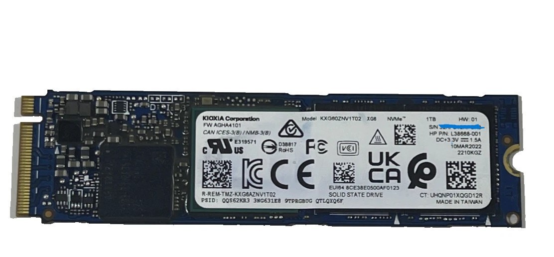 KIOXIA 1TB NVMe M.2 Gen3 SSD | 83% Health | 28,538 Hours | Tested