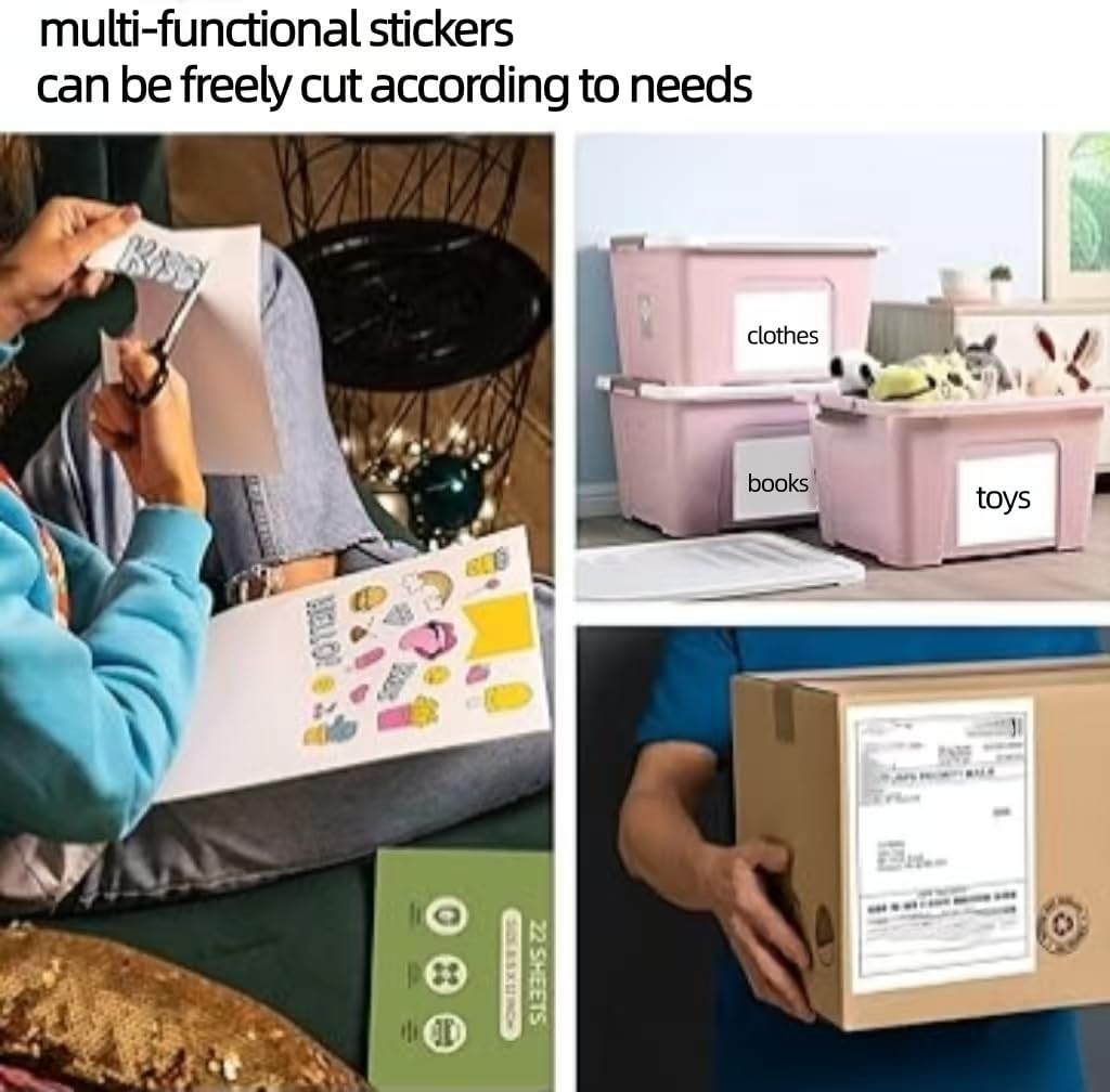 Tear-Resistant Sticker Paper with Strong Adhesive – 40 Sheets for DIY Projects
